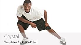  Presentation with workout - PPT layouts featuring healthy looking happy young african american male ready workout isolated on white background background and a light gray colored foreground