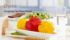  Presentation with peppers - Beautiful presentation design featuring healthy-low-calorie-food backdrop and a light gray colored foreground