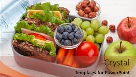  Presentation with lunch box - Amazing slides having healthy-lunch-box-with-sandwich backdrop and a red colored foreground