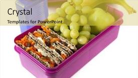  Presentation with healthy lunchbox - Presentation enhanced with healthy lunch in a bright background and a yellow colored foreground