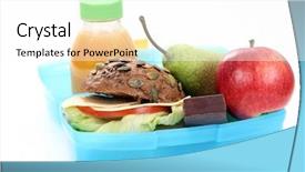  Presentation with lunch box - PPT layouts featuring healthy lunchbox - box with lunch - delicious background and a white colored foreground