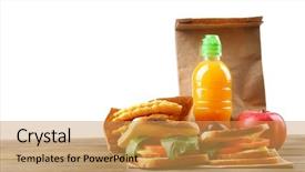  Presentation with lunchbox - Slides enhanced with healthy lunchbox - kid school lunch background and a yellow colored foreground