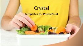  Presentation with vegetarian - Amazing theme having healthy lunchbox - woman making tasty vegetarian lunch backdrop and a yellow colored foreground