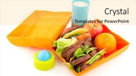  Presentation with healthy lunchbox - Presentation having healthy lunchbox with wholemeal bread background and a yellow colored foreground