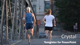  Presentation with morning sunrise - Slide set enhanced with the city at early background and a dark gray colored foreground