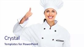  Presentation with isolated paw prints over white - PPT layouts having healthy menu planning - chef woman isolated over white background and a sky blue colored foreground
