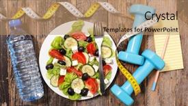  Presentation with health diet - Audience pleasing slides consisting of healthy menu planning - health food concept diet plan backdrop and a coral colored foreground