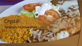  Presentation with healthy - Audience pleasing presentation theme consisting of healthy mexican meal burrito backdrop and a gold colored foreground