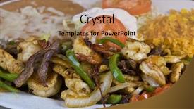  Presentation with mexican fajitas - Presentation having healthy mexican meal fajitas background and a coral colored foreground
