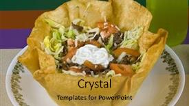  Presentation with healthy - Slides with healthy mexican meal grilled beef background and a gold colored foreground