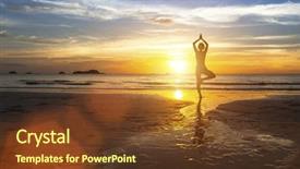  Presentation with sad woman silhouette - Beautiful PPT layouts featuring healthy mind - silhouette of woman standing backdrop and a tawny brown colored foreground