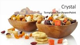  Presentation with healthy - Colorful PPT theme enhanced with healthy mixed dried fruit nuts backdrop and a white colored foreground