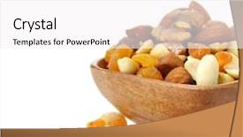  Presentation with healthy - Slides consisting of healthy mixed dried fruit nuts background and a white colored foreground