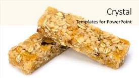  Presentation with muesli yoghurt and berries healthy - Colorful slides enhanced with finger food in cosy place backdrop and a light gray colored foreground.