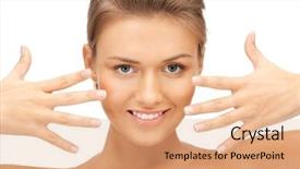  Presentation with bright - PPT theme consisting of healthy nails - bright closeup portrait picture background and a coral colored foreground