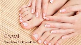  Presentation with healthy - Slides enhanced with healthy nails - care for beautiful woman legs background and a  colored foreground