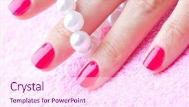  Presentation with wellness - Slides featuring healthy nails - manicre treatment at the wellness background and a pink colored foreground