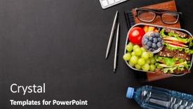  Presentation with healthy office - Colorful slides enhanced with healthy-office-lunch-box backdrop and a dark gray colored foreground