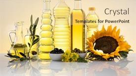  Presentation with rapeseed oil - PPT theme having healthy-oil-from-sunflower-olive background and a blonde colored foreground