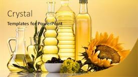  Presentation with rapeseed oil - Slide set having healthy-oil-from-sunflower-olive background and a yellow colored foreground