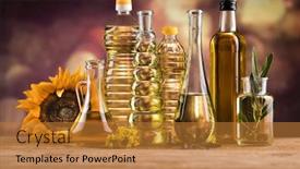  Presentation with rapeseed oil - Beautiful PPT theme featuring healthy-oil-from-sunflower-olive backdrop and a gold colored foreground