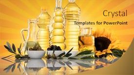  Presentation with rapeseed oil - Presentation theme enhanced with healthy-oil-from-sunflower-olive background and a yellow colored foreground