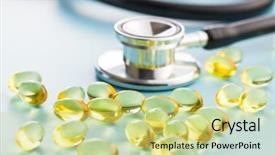  Presentation with capsules - PPT layouts having food gels - omega 3 gel capsules fish background and a soft green colored foreground