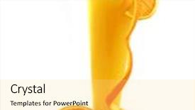  Presentation with healthy drink - Colorful slides enhanced with healthy orange drink isolated on white background backdrop and a yellow colored foreground