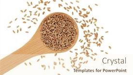  Presentation with white healthy food - Theme having healthy-organic-emmer-farro-wheat background and a cream colored foreground