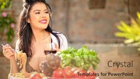  Presentation with italy food - Audience pleasing presentation consisting of healthy-organic-food-italy-chef backdrop and a coral colored foreground