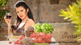  Presentation with italy food - Presentation theme enhanced with healthy-organic-food-italy-chef background and a coral colored foreground