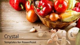  Presentation with organic - Slide set enhanced with healthy organic vegetables background and a coral colored foreground