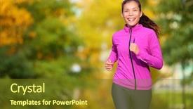  Presentation with fall foliage - Slide set featuring healthy outdoor lifestyle fitness background and a tawny brown colored foreground