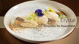  Presentation with vegan - Colorful slide set enhanced with healthy-peanut-butter-ice-cream backdrop and a coral colored foreground