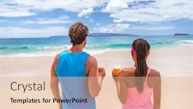  Presentation with runners - PPT layouts having beach drinking breakfast fruit juice background and a lemonade colored foreground