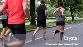  Presentation with healthy people - Audience pleasing slide set consisting of healthy people jogging in city backdrop and a gray colored foreground