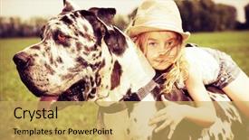  Presentation with meadow - Presentation theme enhanced with country love - happy little girl with her background and a yellow colored foreground