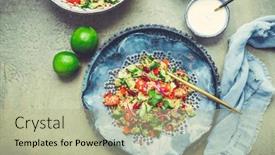  Presentation with cucumbers - Presentation having healthy-quinoa-black-bean-salad background and a  colored foreground
