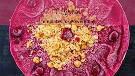  Presentation with healthy food - Presentation design enhanced with healthy-raw-cake-with-raspberries background and a red colored foreground