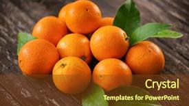  Presentation with orange fruit - Cool new PPT theme with healthy raw orange fruits background backdrop and a tawny brown colored foreground