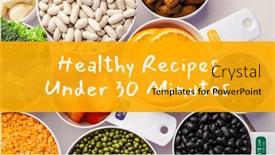  Presentation with healthy food - PPT theme having healthy-recipes-under-30-minutes and a gold colored foreground