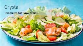  Presentation with avocado - Presentation theme consisting of healthy-salad-with-smoked-samlmon background and a arctic colored foreground