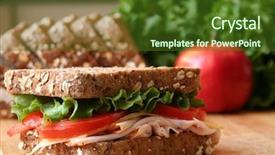  Presentation with sandwich - Colorful presentation theme enhanced with healthy sandwich made with whole backdrop and a tawny brown colored foreground