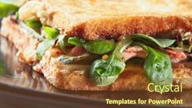  Presentation with bacon - PPT layouts featuring healthy sandwich with bacon background and a tawny brown colored foreground