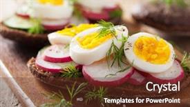  Presentation with egg - Slides enhanced with healthy sandwich with egg radish cucumber background and a tawny brown colored foreground