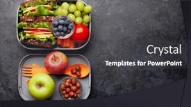  Presentation with healthy school lunch - Slides with healthy-school-lunch-box background and a dark gray colored foreground
