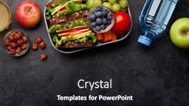  Presentation with school lunch - Colorful theme enhanced with healthy-school-lunch-box backdrop and a dark gray colored foreground