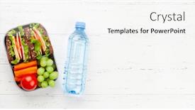  Presentation with healthy school lunch - PPT theme enhanced with healthy-school-lunch-box background and a white colored foreground