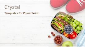  Presentation with healthy school lunch - Slide deck enhanced with healthy-school-lunch-box background and a cream colored foreground