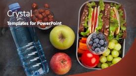  Presentation with healthy school lunch - Presentation theme consisting of healthy-school-lunch-box background and a tawny brown colored foreground